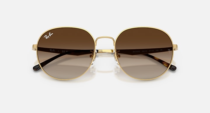 Ray-Ban RB3727D Arista Gold with Brown Gradient Gradient lenses - Closed Front