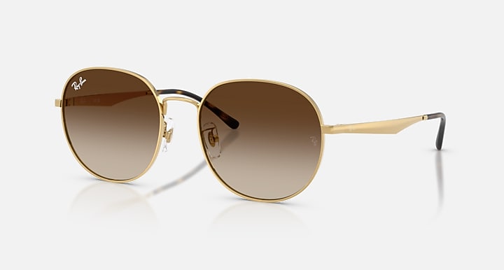 Ray-Ban RB3727D Arista Gold with Brown Gradient Gradient lenses - Quarter