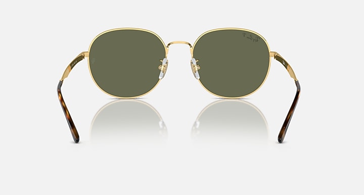 Ray-Ban RB3727D Arista Gold with Dark Green Polarized Solid Color lenses - Back
