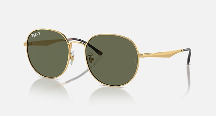 Ray-Ban RB3727D Arista Gold with Dark Green Polarized Solid Color lenses - Quarter