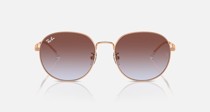 Ray-Ban RB3727D Rose Gold with Light Blue & Violet Gradient lenses - Front
