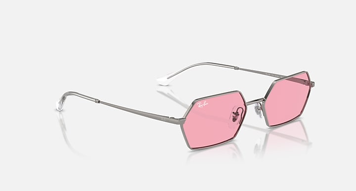 Ray-Ban YEVI BIO-BASED Gunmetal with Pink Solid Color lenses - Alternative