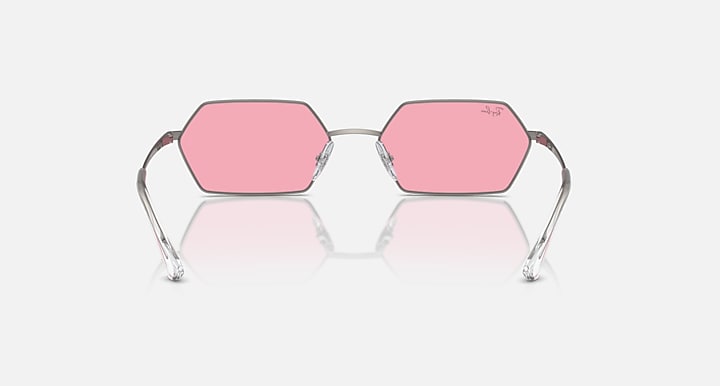 Ray-Ban YEVI BIO-BASED Gunmetal with Pink Solid Color lenses - Back