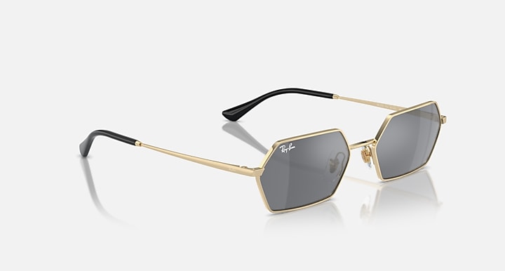 Ray-Ban YEVI BIO-BASED Light Gold with Dark Grey Solid Color - Mirror lenses - Alternative