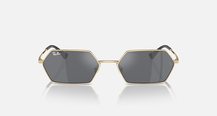 Ray-Ban YEVI BIO-BASED Light Gold with Dark Grey Solid Color - Mirror lenses - Front
