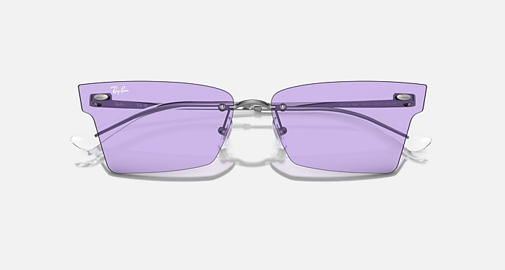 Ray-Ban XIME BIO-BASED Gunmetal with Violet Solid Color lenses - Closed Front