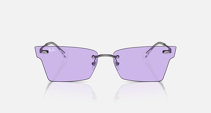 Ray-Ban XIME BIO-BASED Gunmetal with Violet Solid Color lenses - Front