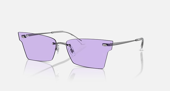 Ray-Ban XIME BIO-BASED Gunmetal with Violet Solid Color lenses - Quarter