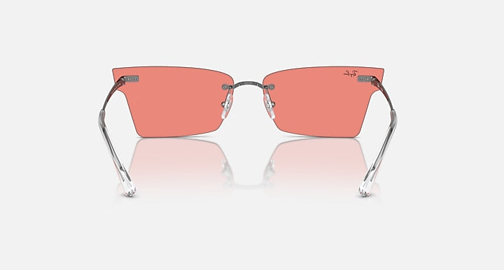 Ray-Ban XIME BIO-BASED Gunmetal with Pink Solid Color lenses - Back