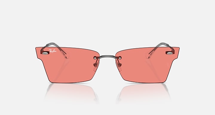 Ray-Ban XIME BIO-BASED Gunmetal with Pink Solid Color lenses - Front