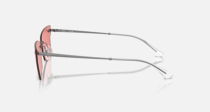 Ray-Ban XIME BIO-BASED Gunmetal with Pink Solid Color lenses - Lateral