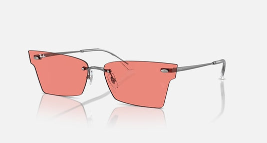 Ray-Ban XIME BIO-BASED Gunmetal with Pink Solid Color lenses - Quarter