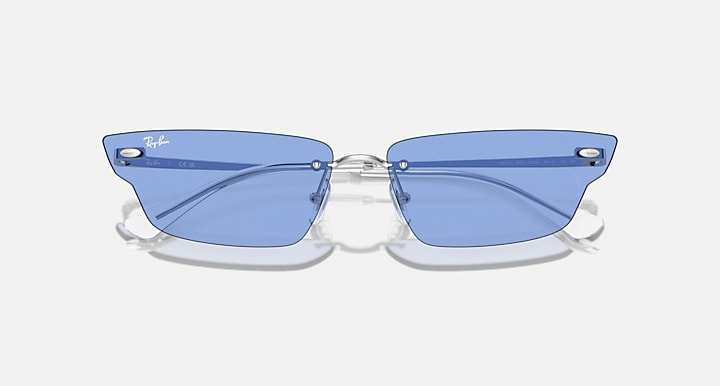 Ray-Ban ANH BIO-BASED LIMITED Silver with Blue Solid Color lenses - Closed Front
