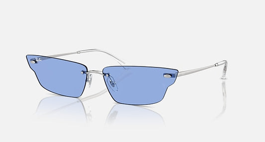 Ray-Ban ANH BIO-BASED LIMITED Silver with Blue Solid Color lenses - Quarter