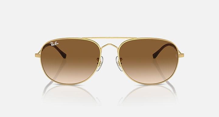 Ray-Ban BAIN BRIDGE Arista Gold with Clear & Brown Gradient lenses - Front