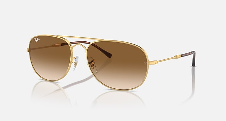 Ray-Ban BAIN BRIDGE Arista Gold with Clear & Brown Gradient lenses - Quarter