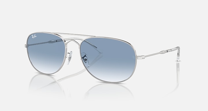 Ray-Ban BAIN BRIDGE Silver with Clear & Blue Gradient lenses - Quarter