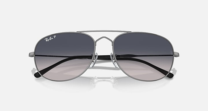 Ray-Ban BAIN BRIDGE Gunmetal with Blue Polarized Gradient lenses - Closed Front