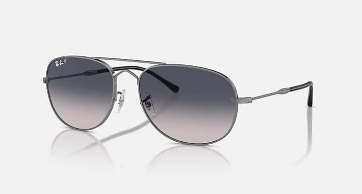 Ray-Ban BAIN BRIDGE Gunmetal with Blue Polarized Gradient lenses - Quarter