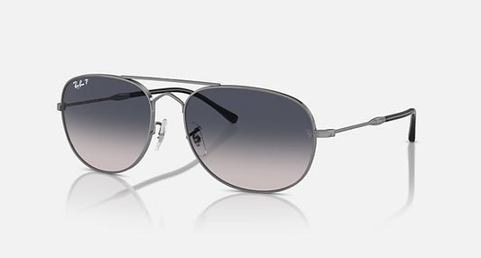 Ray-Ban BAIN BRIDGE Gunmetal with Blue Polarized Gradient lenses - Quarter