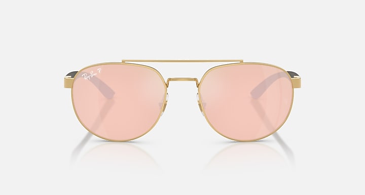 Ray-Ban RB3736 POLARIZED+ LENSES LITEFORCE Arista Gold; Brown with Orange Mirror Pink Polarized+ Polarized+ lenses - Front