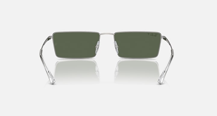 Ray-Ban EMY BIO-BASED Silver with Dark Green Polarized Solid Color lenses - Back