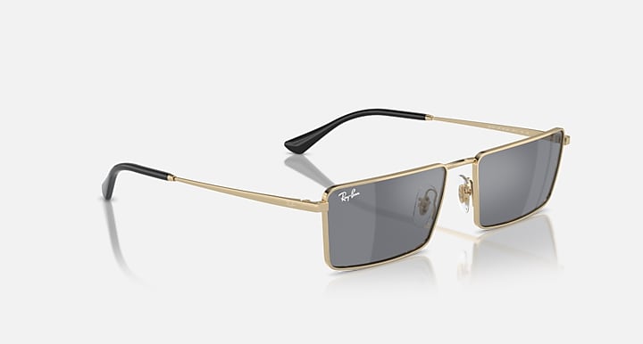 Ray-Ban EMY BIO-BASED Gold with Dark Grey Flash Silver Solid Color - Mirror lenses - Alternative
