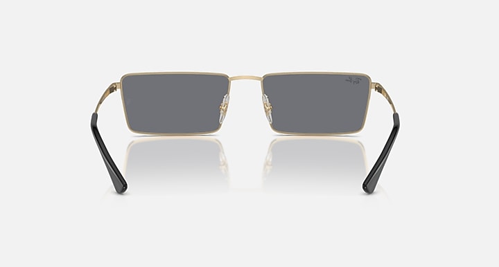 Ray-Ban EMY BIO-BASED Gold with Dark Grey Flash Silver Solid Color - Mirror lenses - Back
