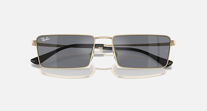 Ray-Ban EMY BIO-BASED Gold with Dark Grey Flash Silver Solid Color - Mirror lenses - Closed Front