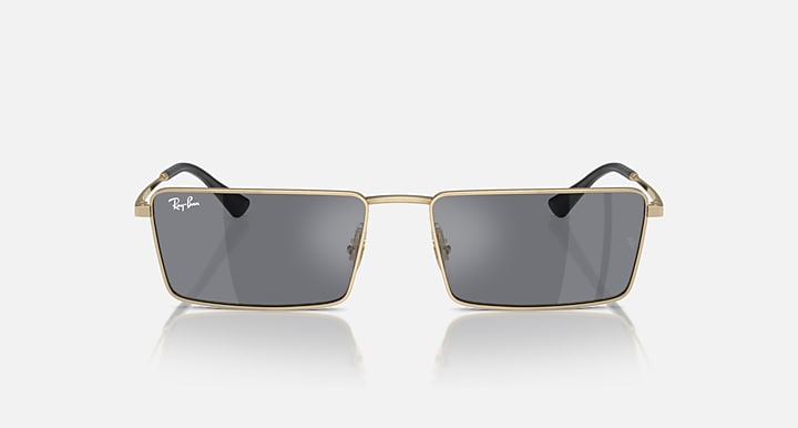 Ray-Ban EMY BIO-BASED Gold with Dark Grey Flash Silver Solid Color - Mirror lenses - Front