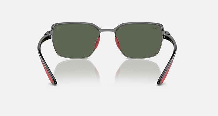 Ray-Ban RB3743M SCUDERIA FERRARI COLLECTION Gunmetal On Gunmetal; Black with Dark Green Solid Color lenses - Back