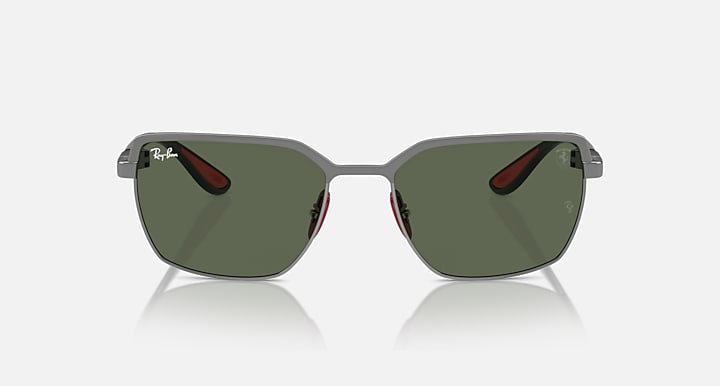 Ray-Ban RB3743M SCUDERIA FERRARI COLLECTION Gunmetal On Gunmetal; Black with Dark Green Solid Color lenses - Front