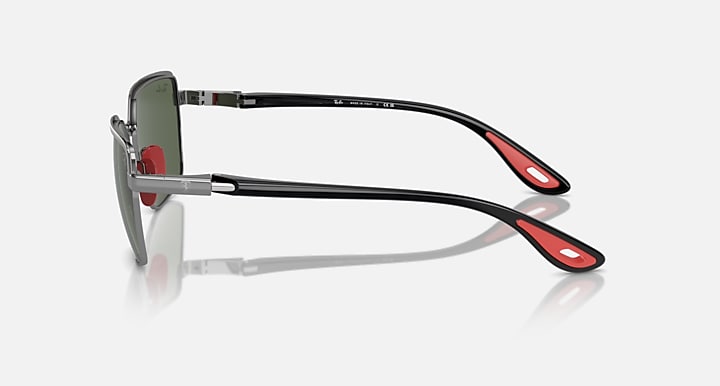 Ray-Ban RB3743M SCUDERIA FERRARI COLLECTION Gunmetal On Gunmetal; Black with Dark Green Solid Color lenses - Lateral