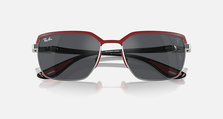 Ray-Ban RB3743M SCUDERIA FERRARI COLLECTION Red On Gunmetal; Black with Dark Grey Solid Color lenses - Closed Front
