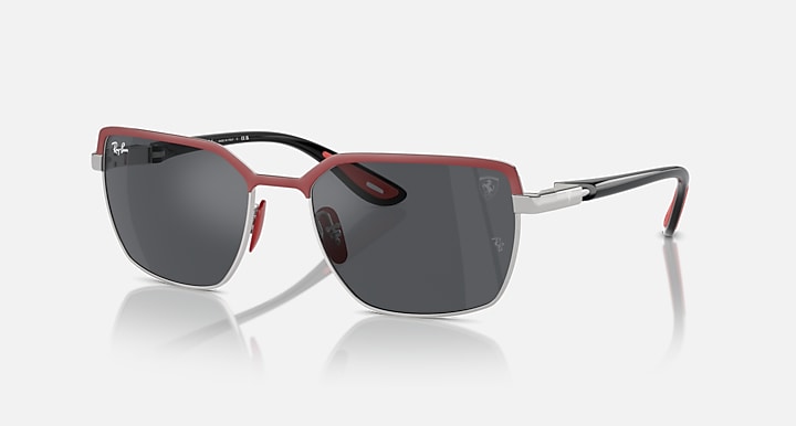 Ray-Ban RB3743M SCUDERIA FERRARI COLLECTION Red On Gunmetal; Black with Dark Grey Solid Color lenses - Quarter