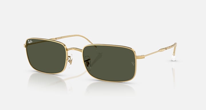 Ray-Ban RB3746 Arista Gold with G-15 Green Solid Color lenses - Quarter