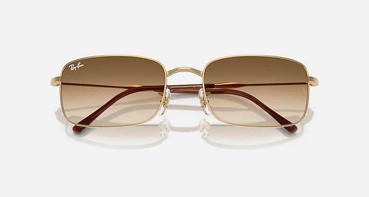 Ray-Ban RB3746 Arista Gold with Clear Gradient Brown Gradient lenses - Closed Front