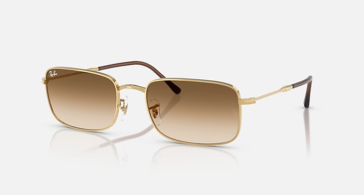 Ray-Ban RB3746 Arista Gold with Clear Gradient Brown Gradient lenses - Quarter