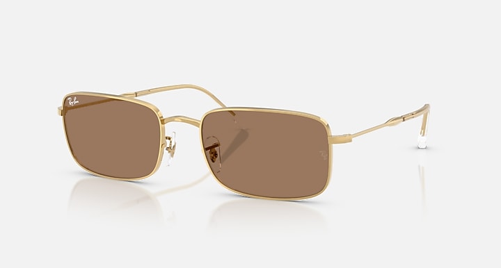 Ray-Ban RB3746 Arista Gold with Brown Solid Color lenses - Quarter