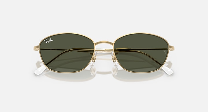 Ray-Ban RB3749 Arista Gold with G-15 Green Solid Color lenses - Closed Front