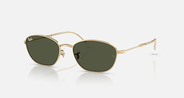 Ray-Ban RB3749 Arista Gold with G-15 Green Solid Color lenses - Quarter