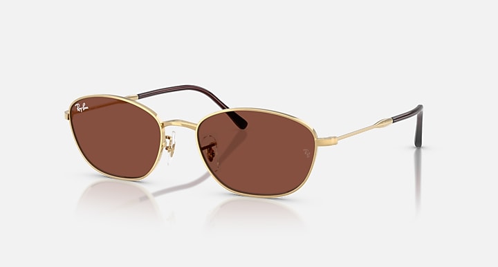 Ray-Ban RB3749 Arista Gold with Red Solid Color lenses - Quarter