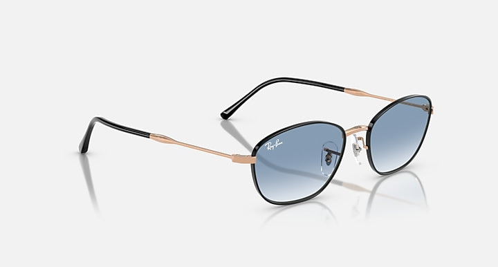 Ray-Ban RB3749 Black On Rosegold; Rose Gold with Clear Gradient Blue Gradient lenses - Alternative