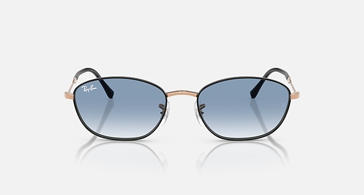 Ray-Ban RB3749 Black On Rosegold; Rose Gold with Clear Gradient Blue Gradient lenses - Front