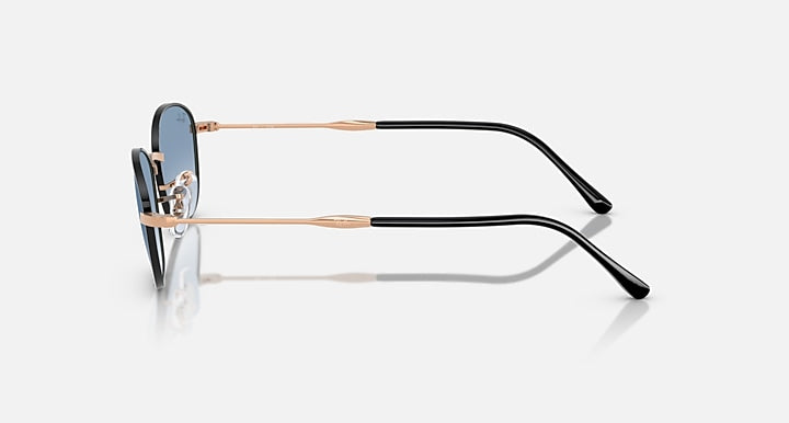 Ray-Ban RB3749 Black On Rosegold; Rose Gold with Clear Gradient Blue Gradient lenses - Lateral