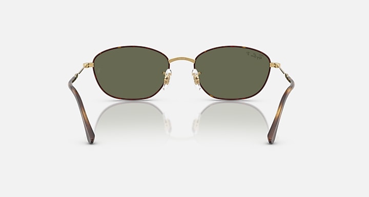 Ray-Ban RB3749 Havana On Gold; Gold with G-15 Green Polarized Solid Color lenses - Back