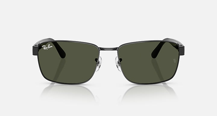 Ray-Ban RB3750 Black with G-15 Green Solid Color lenses - Front