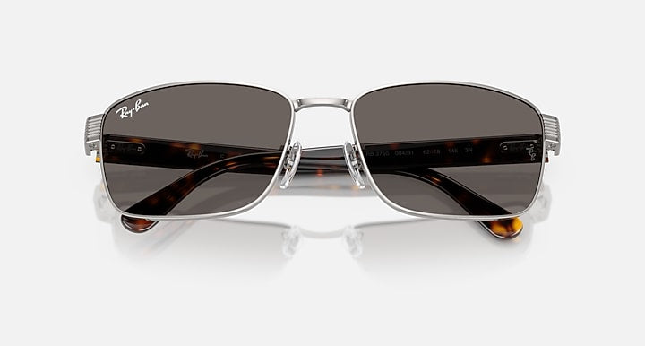 Ray-Ban RB3750 Gunmetal; Havana with Dark Grey Solid Color lenses - Closed Front