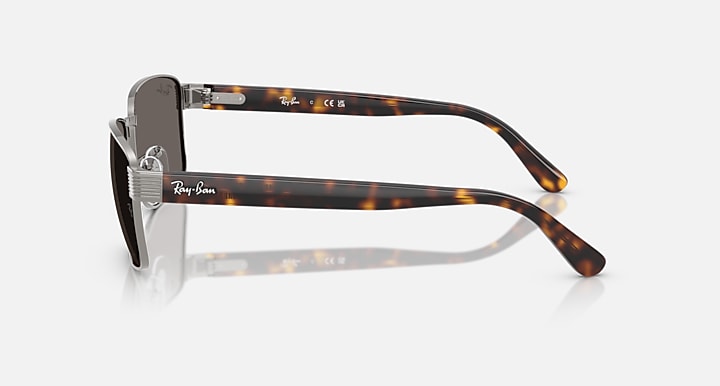 Ray-Ban RB3750 Gunmetal; Havana with Dark Grey Solid Color lenses - Lateral