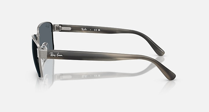 Ray-Ban RB3750 Gunmetal; Havana Grey with Blue Solid Color lenses - Lateral